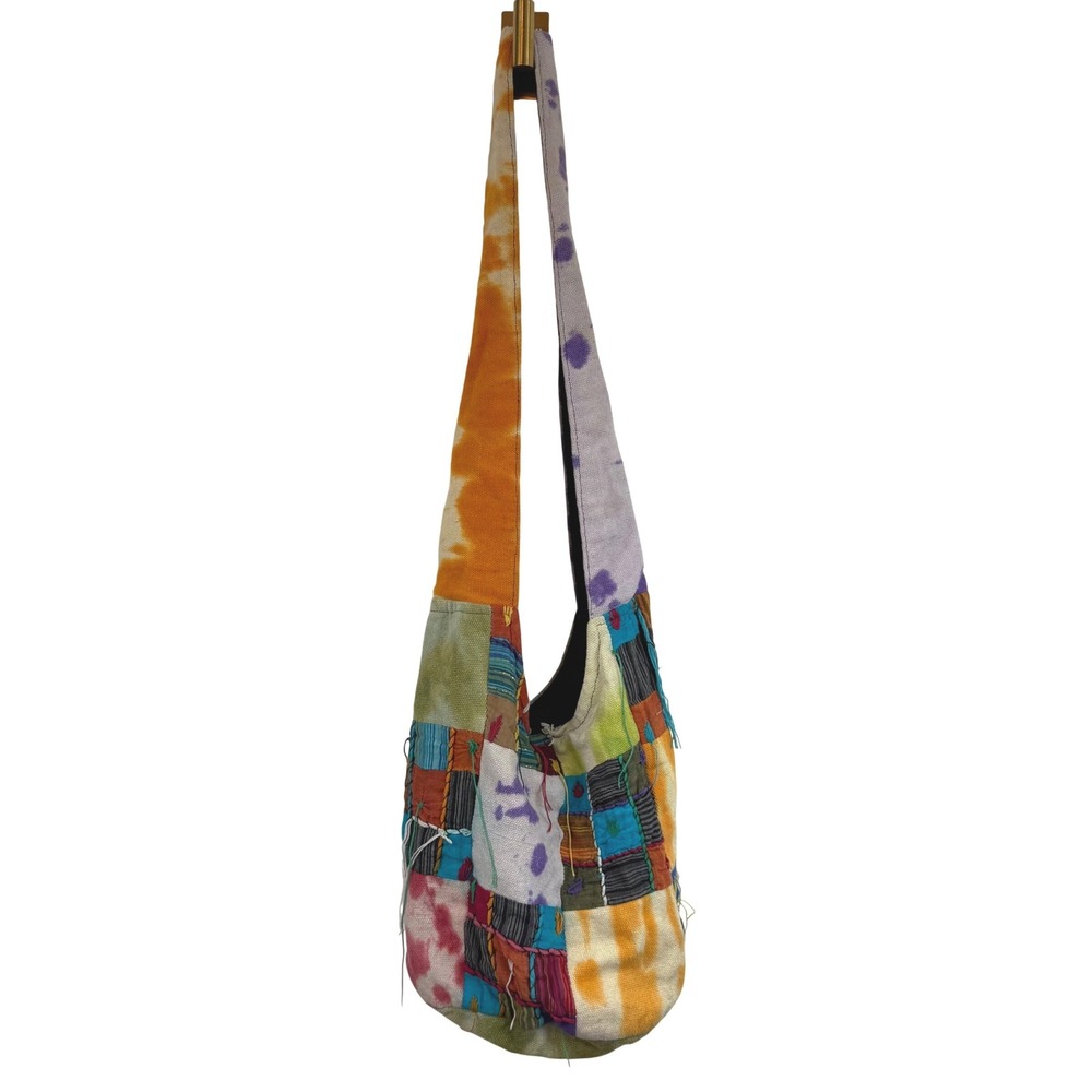 Kathmandu Imports‎ Patchwork Crossbody Bag Slouchy Handmade Nepal Boho Hippie